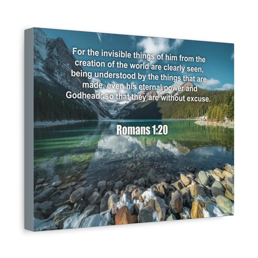 Scripture Canvas Without Excuse Romans 1:20 Christian Wall Art Bible Verse